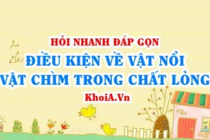 Điều kiện vật nổi, vật chìm, vật lơ lửng trong chất lỏng?